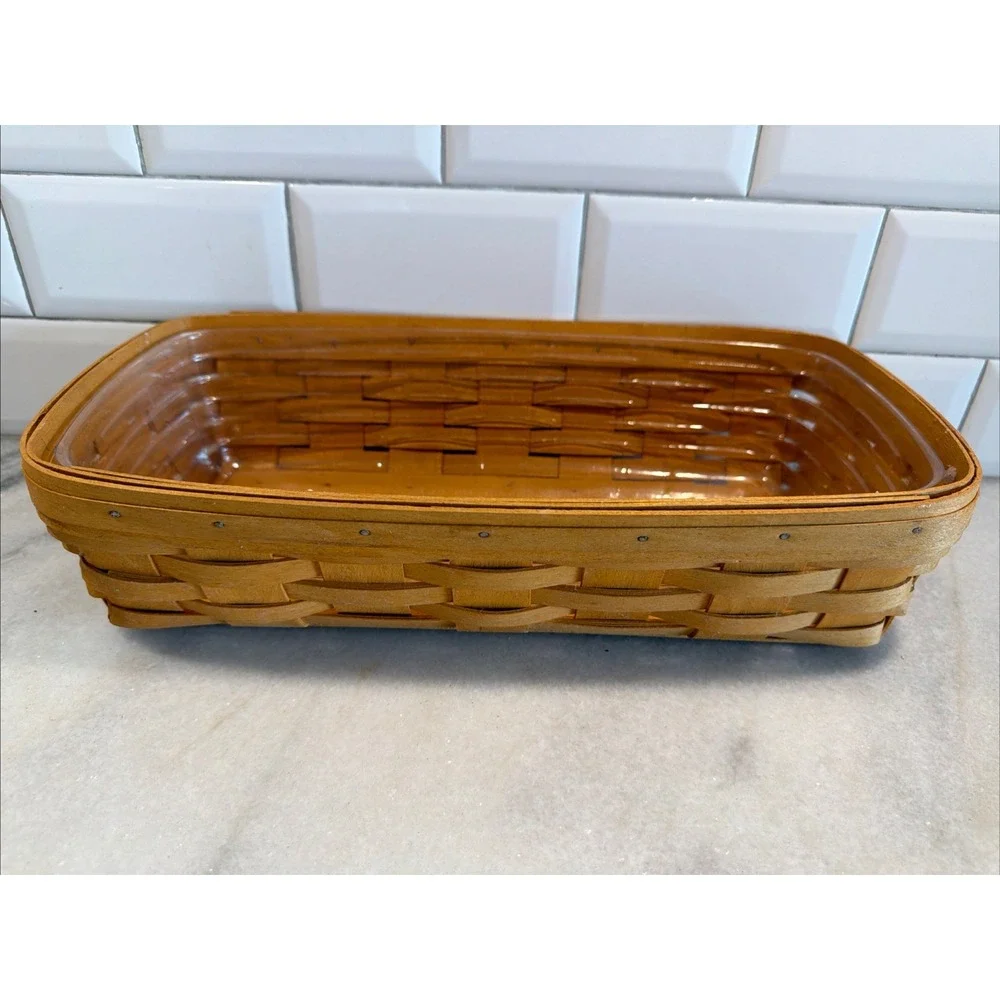 Longaberger 1989 Bread Basket With Plastic Liner OLA005